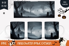 Spooky Halloween Mug Design, Halloween Cemetery Mug Print Product Image 1