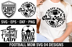 Football Mom SVG Design - Crazy Proud Always Loud Cheer Mom Product Image 1