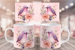 Birds and Flowers Mug Sublimation | Coffee Cup Wrap Bundle Product Image 2