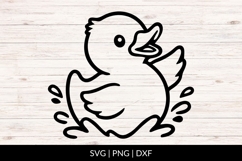 Splashing Baby Duck Illustration SVG Product Image 1