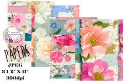 Shabby Chic, Flowers, Papers, Junk Journal, Botanical Product Image 1