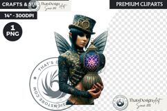 Steampunk Rococo Fairy Clipart, Ornate Clockwork Fae Graphic Product Image 1