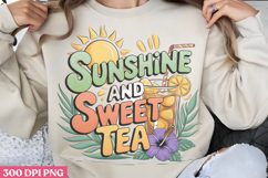 Sunshine and sweet tea PNG, Hello Summer Sublimation PNG Product Image 1