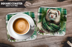 Pets &amp; Cute Animals Square Coaster Bundle, Pet Lover Gift Product Image 2