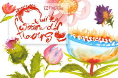 Quirky watercolor flowers Product Image 1