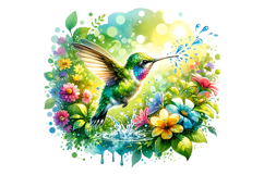 Cute Humming Bird Clipart - PNG File Product Image 1