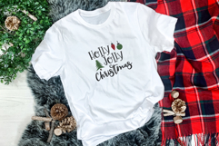 Holly Jolly Christmas SVG Cut File, Holiday Craft Design Product Image 2