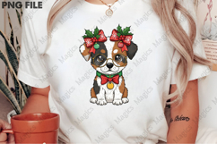 Watercolor Cute Dog Christmas PNG Product Image 2
