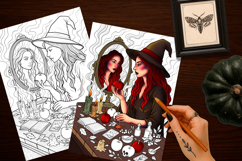 Witchy Autumn Coloring Pages | Halloween colouring pages Product Image 2