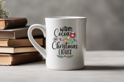 Warm Cocoa and Christmas Lights SVG Cut File, Holiday PNG Product Image 5