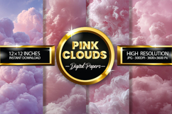 Pink Clouds Digital Papers - 04 Variations Product Image 1