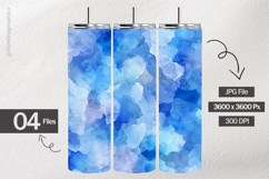 Blue Watercolor Digital Papers - 04 Variations Product Image 2