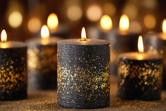 Luxury Black and Gold Glitter Candle Background Product Image 1