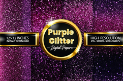 Purple Glitter Digital Papers - 04 Variations Product Image 1