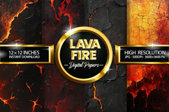 Lava Fire Digital Papers - 04 Variations Product Image 1