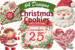 Christmas Cookies Clipart 64 PNG Festive Treats Product Image 1