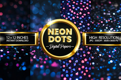 Neon Dots Digital Papers - 04 Variations Product Image 1