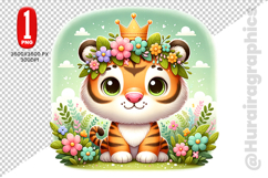 Cute Tiger Clipart - PNG File Product Image 1