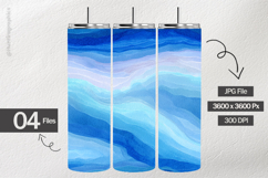 Blue Watercolor Digital Papers - 04 Variations Product Image 2