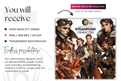 Steampunk Character Clipart, Post-Apocalyptic sublimation Product Image 2