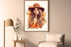 Digital set of 4 boho watercolor beautiful woman PNG Product Image 2