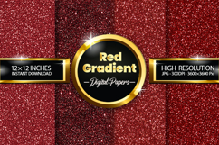 Red Gradient Glitter Digital Papers - 04 Variations Product Image 1