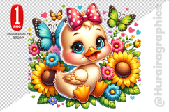 Cute Duck Clipart - PNG File Product Image 1
