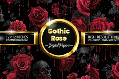 Gothic Rose Digital Papers - 04 Variations Product Image 1