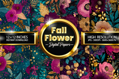 Fall Flower Digital Papers - 04 Variations Product Image 1