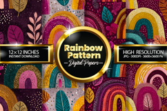 Rainbow Pattern Digital Papers - 04 Variations Product Image 1