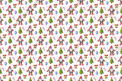 Watercolor Christmas digital paper with gnomes Product Image 2