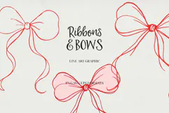 Ribbons & Bows Line Art Clipart SVG | PNG | EPS Product Image 1