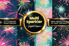 Multi Sparklers Digital Papers - 04 Variations Product Image 1