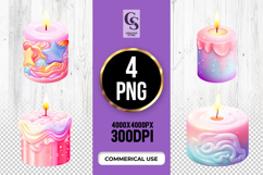Pastel Candle Clipart Sublimation PNG Product Image 1
