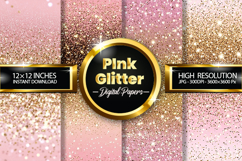 Pink Glitter Digital Papers - 04 Variations Product Image 1