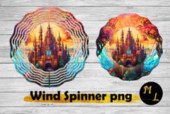 Castle Wind Spinner design,Stained Glass Wind Spinner Product Image 1
