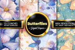 Butterflies Digital Papers - 04 Variations Product Image 2