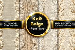 Knit Beige Digital Papers - 04 Variations Product Image 1
