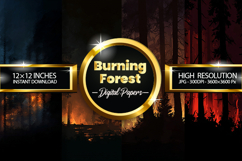 Burning Forest Digital Papers - 04 Variations Product Image 1