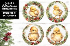 Baby Farm Animals PNG Christmas Ornaments or Coasters Product Image 5