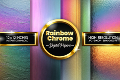 Rainbow Chrome Digital Papers - 04 Variations Product Image 1