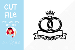 Wedding rings silhouette, cut file, wedding SVG Product Image 1