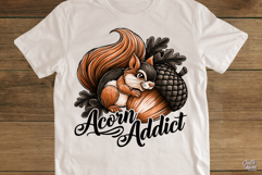 Cute Squirrel Fall Acorn PNG Sublimation Design Product Image 3