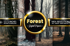 Forest Digital Papers - 04 Variations Product Image 1