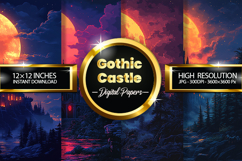 Gothic Castle Digital Papers - 04 Variations Product Image 1