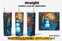 Christmas tumbler png,Snowman Stained Glass tumbler Product Image 1