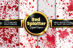 Red Splatter Digital Papers - 04 Variations Product Image 1