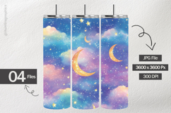 Crescent Moons Paper Digital Papers - 04 Variations Product Image 2