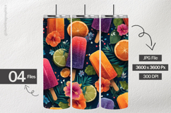 Tropical Popsicle Digital Papers - 04 Variations Product Image 2