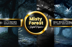 Misty Forest Digital Papers - 04 Variations Product Image 1